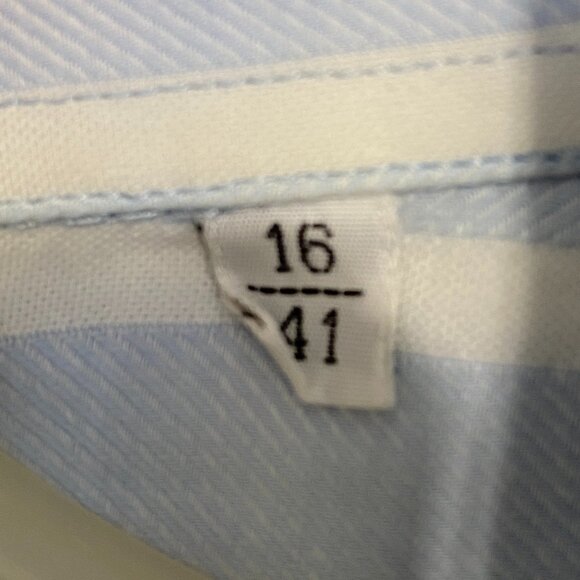 Gianfranco Ferré Studio Men’s Blue/White Striped Dress Shirt 16/41 100% Cotton - Picture 5 of 9